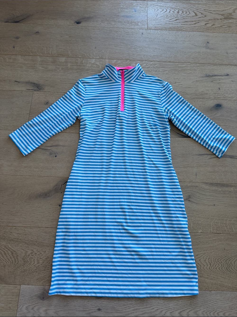 Sailor Sailor Dress 3/4" Length Sleeves Quarter Zip Stripes Women's Size Small